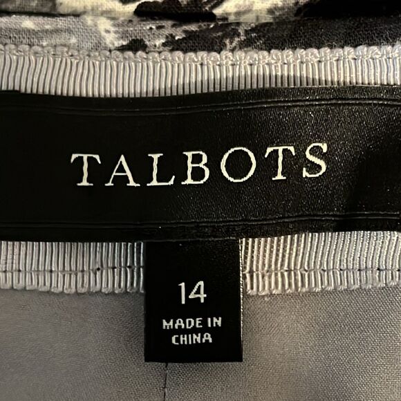 Talbots Black, Grey, White Pattern Lined Skirt Size 14 - Picture 11 of 12